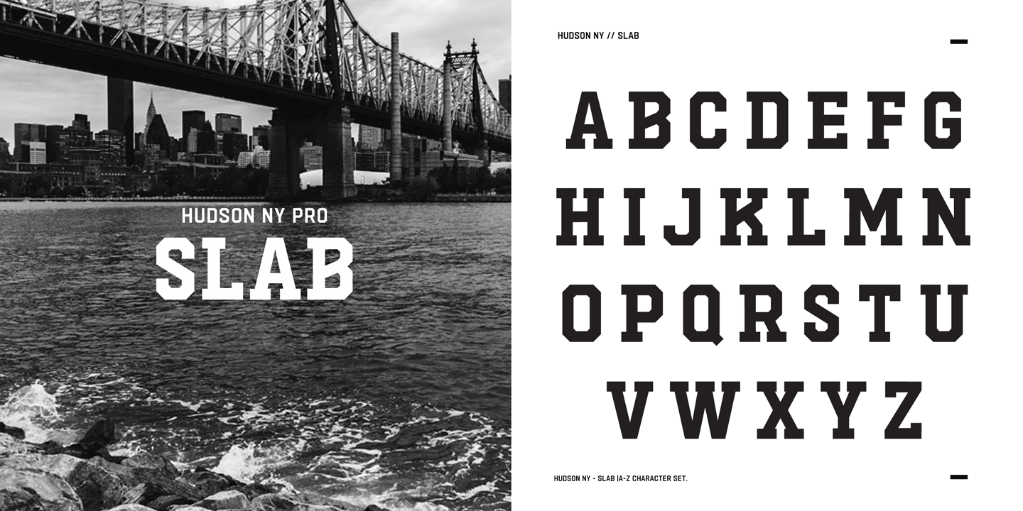 Beispiel einer Hudson NY Pro Light-Schriftart